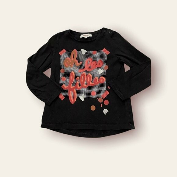 Catimini Girls Tee Shirt Printed Size 3 Oh Les Filles The Girls Graphic … - Picture 2 of 6